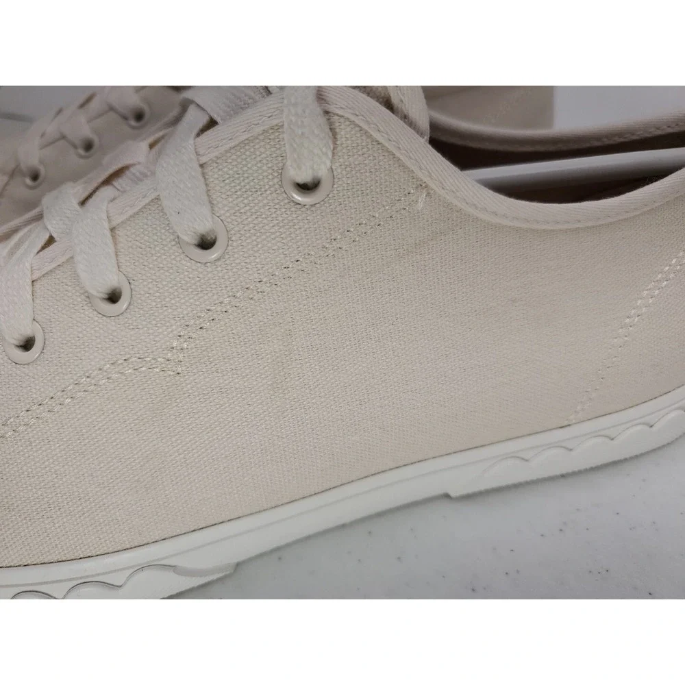 Kate‎ Spade Vale Canvas Sneakers Women's 9.5B Parchment Beige K3813 New/Blemish